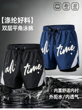 Summer Fashion Flat Angle Double-Layered Peach Swim Trunk Shorts Men Quick Dry Loose Anti-Embarrassment Hot Spring Beach Vacation