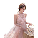 2026 Gentle Holiday Style Soft Pink Tulle Dress Fairy Airy Net Yarn Morning Dress Super Fairy