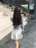 Slide Tricoatic Acid Ballet Set Ice Naked Feeling Sun Protection T-Shirt Women's Collar Top + Flower Bud Skirts Essential Ice Feeling