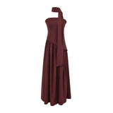 French Famous Temperament Waist-Lended Bosom Dress High-Level Feeling Familiar Sister Open Fork Dress