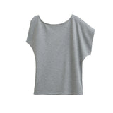 Spice Girls Fashion Slanted Shoulders Loose Short-Sleeved T-Shirt Girls Summer New Design Feel Skinny Shoulder