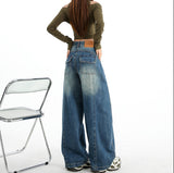 2026 Spring New Bag Cover Design Hips High-Waisted Loose Jeans Straight-Legged Tug Jeans Woman
