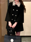 Miu Is A Thousand Gold Wind Two Double-Sided, 100 Wool Black Coat Female Senior Hair Coat Coat