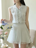 Flower ڡ†åÌ× Wooden Ear Knitting / Skirt Set Fashion Two Sets