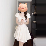 The New 2025 Temperament Summer Skirt French White Gentle Wind Dress Is White Moonlight