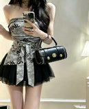 3030# Summer New Camouflage Printing Binding Splicing Bra Vest Body Body Girl Integrated With Breast Pad Top