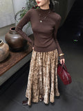 [Wang Dye] National Wind Snow Neal 100 Folded Skirt Female A-Word Half-Dress Winter Long New Model