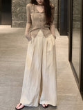 Small Details A Lot Of Silk Knitted Two Sets Of Design Feel Hole Cardigan Inside The Vest Top