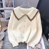 Autumn And Winter Sweater Sweet Doll-Collar Sweater Cardigan Women 2025 Hit The New Net Red Knitted Jacket Tide