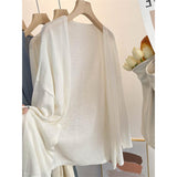 Knitted Coat Autumn Lazy Wind Sun Cardigan Women Summer Long Loose Sling Skirt Outside The Shawl Hooded Shirt Top