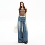 Wash Old Blue Jeans Spring And Summer New Long Legs Straight Trousers & Lengthy Jeans Thin Woman