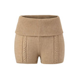 Sweet Babes Pink Knitted Jersey Shorts Trousers Autumn High-Waist Elastic Slimming Hot Pants New