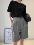 2025 New Burst Summer Loose Summer Straight Summer Suit Trousers Five-Pointed Wide-Legged Shorts Women