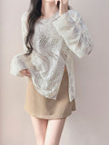 Lazy Wind Loose Outside The Irregular Hollow Hooded Swimsuit Woman's New Body Sling Skirt Four-Piece Set Swimsuit