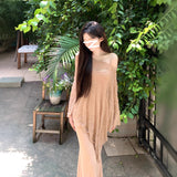 Sexy Black Lace Splicing V-Neck Long-Sleeved Dress Female Autumn New Temperament To Close The Waist Thin A Skirt Dress