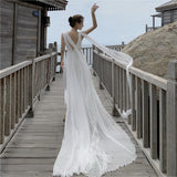 Seaside Holiday Dress Sanya Qinghai Desert White Chiffon Back Beach Dress Tail Dress Dress Dress Fairy