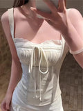 French Babes Lace Design Sling Vest Summer New Temperament Slimming Fashion Top