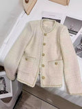 2026 Spring And Autumn New Small Fragrant Coat Female French Name Hair, Single Coat High-End Temperament Coarse Flowers