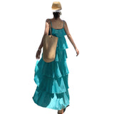 2025 Summer Gentle Temperament Lotus Leaf Side Cake Skirt Hanging Dress Female Sanya Holiday Dress