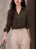 French V-Neck Loose Feeling Long-Sleeved Sunscreen Shirt Women 2026 New Spring And Summer Loose Leisure Lazy Coat Top