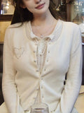 Highline Series Wool Knitted Cardigan Vest Two Sets Of Embroidered White Top Set