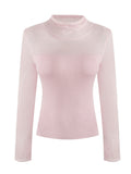 Slightly Through The Swan-Necked Sheep Hair High-Level Knitting Tops In Autumn And Winter