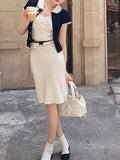 Knitting Series Heavy Industrial Alpaca Sheep Wool Yarn Design Doll Collar Short-Sleeved Top Plate