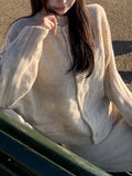 Ingredients Party Cashmere All-In-One Series Knitted Crocheted Crocheted Floral Blouse Set/Dress