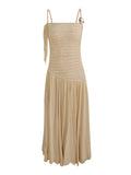 Picking Up Cui Yu Tianxian Vacation Wind Knitting Mesh In The Long-Sling Dress Woman