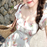 Flender Flora/French Romantic Floral Dress In Summer Unique Beautiful Croaf