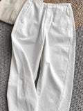 CHAO Grade Recommendation!The Version Is Excellent! Imported Pure 1 Cotton Sickle Jeans Female Cocoon High Waist Thin Nine Points