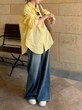 Yellow 100 Linen Shirt Women 2025 Spring And Summer Korean Version Of The Thin Sunscreen Shirt Chic Top