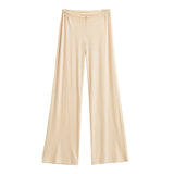 Purely Want Girl V-Shaped Waist-Hanging Feeling Modale Zip Thin Slacks Home Fitness Pants Wide Leg Trousers New