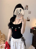 10117 #Summer Cute Slimming Bottom Blouse Kt Cat Soft Sister Sling Vest Sexy Short Girl