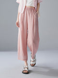 Special Counter Quality 2025 Summer New Loose Thin And High Waist Commuting 100 Tungsle Nine Casual Broad Leg Trousers Woman