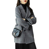 Thousand Birds Autumn And Winter New Fashion Characters Loose Thin And Thin Small Hairy Hairy Long Coat Woman