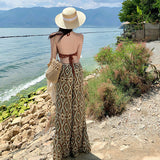2025 Yunnan Northwest Tourism Knitted Twisted Espoo Hollow Coat + Irregular Flower Type High-Waist Broad Leg Pants