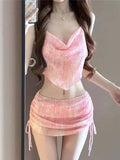 2026 New Swimsuit Sexy Fresh Lotus Bikini Three-Piece Thin Holiday Beach Soak Hot Spring Split
