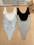 940# Spice Girls Pure Lust Wind U Collar One-Piece Vest Women Slimming Summer Bare Back One-Piece Chest Mat