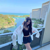 895# Summer New Sexy Fake Two-Piece Lace Sling Vest With Thin Shoulder Strap Adjustable All-In-One With Chest Cushion