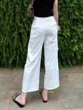 White Nine-Point Straight Suit Pants Women 2026 New Spring And Summer Show Thin High Waist Small Narrow Version Of Broad Leg Pants