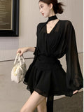 French Sexy Design Feeling Waist Slightly With Long-Sleeved Dress 2026 Spring And Autumn New Sexy A Skirt