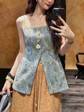 New Chinese-Style Cowboy Sling Vest Women Wear A New Sleeveless Top Sling Vest