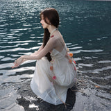 2025 In The Fog To See The Acetic Acid Hanging Dress Spring And Summer High-End Exquisite Holiday Fairy Yarn Skirt