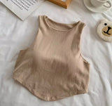 932# Irregular Sling Vest Women 2025 Spring/Summer New Sleeveless Short-Sleeveless Short-Socked T-Shirt T-Shirt Tide