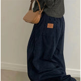 Korean Version Of Loose Waist Casual Retro Wind Breeze Velvet Loose Casual Trousers Women's Pocket Languid Languid Trousers