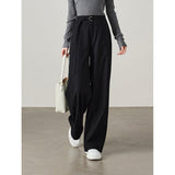 Spring 2025 New Women's Loose Thin High-Waisted Broad-Legged Straight Suit Pants Casual Drag Floor Pants Women