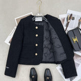 Tuff Inside The Gutter And Cotton French Double Row Fragrant Style Temperament Short Coat Autumn And Winter New 2025 Women's Top Women's Clothing