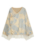 New Chinese Style Buckle Zen Chinese Style Lace T-Shirt Coat Lady