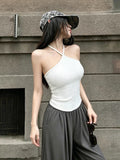 149# Summer New Pure Lust Wind And Back Hanging Waistcoat Female Slime Integrated With Chest Mat On Top